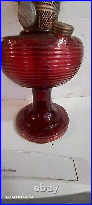 Antique Aladdin Ruby Red Beehive Lamp