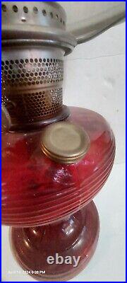 Antique Aladdin Ruby Red Beehive Lamp