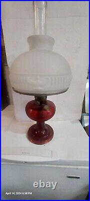 Antique Aladdin Ruby Red Beehive Lamp