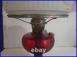 Antique Aladdin Ruby Red Beehive Lamp