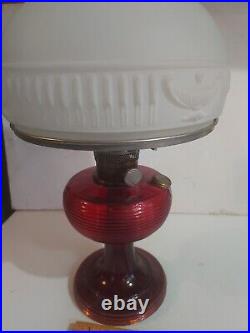 Antique Aladdin Ruby Red Beehive Lamp