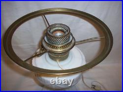 Antique Aladdin Table Oil Lamp Electrified Lincoln Drape Ivory Color