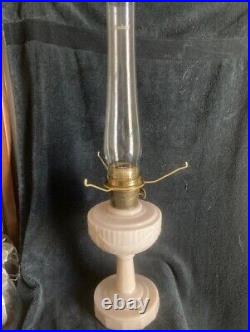 Antique Aladdin Tall Lincoln Drape'A' Font Pink Lamp Burner B 1933-1955
