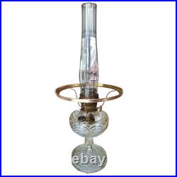 Antique Aladdin Washington Drape Clear Glass Oil Lamp NU-Type Model B Green