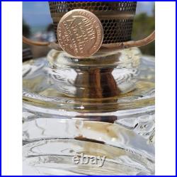 Antique Aladdin Washington Drape Clear Glass Oil Lamp NU-Type Model B Green