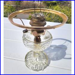 Antique Aladdin Washington Drape Clear Glass Oil Lamp NU-Type Model B Green