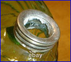 Antique Aladdin Washington Drape Green Uranium Oil Lamp Fount/Base Only Glows