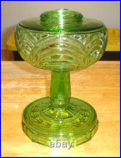 Antique Aladdin Washington Drape Green Uranium Oil Lamp Fount/Base Only Glows