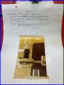 Antique Aladdin White Alacite Style # 177 Oil/Electric Shelf Hanging Lamp