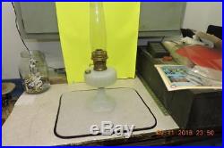Antique Aladdin White Corinthian Moonstone Alacite Kerosene Lamp Model 23 Burner