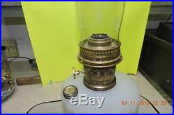 Antique Aladdin White Corinthian Moonstone Alacite Kerosene Lamp Model 23 Burner