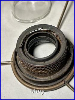 Antique Aladdin White Moonstone B-110 Corinthian Oil Lamp 1935-1936 With Shade