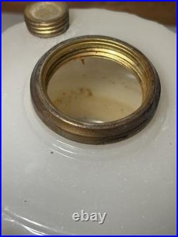 Antique Aladdin White Moonstone B-110 Corinthian Oil Lamp 1935-1936 With Shade