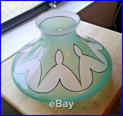 Antique Art Deco Glass Kerosene Oil Lamp Shade Old Retro Aladdin MCM Green