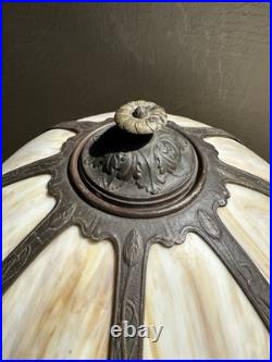 Antique Art Nouveau Slag Glass Table Lamp Shade