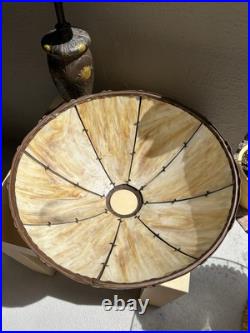 Antique Art Nouveau Slag Glass Table Lamp Shade