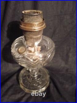 Antique B53 Clear Beta Crystal Washington Drape Aladdin Oil Kerosene Lamp