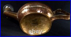 Antique Brass Aladdin Genie Oil Lamp with Pebbled Glass Shade