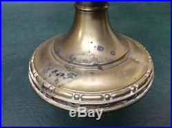 Antique Brass Aladdin Hurricane Kerosene Table Lamp Model No. 7 with Drape Shade