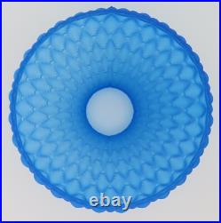 Antique Brass Aladdin Oil Lamp No 10 Blue Satin Quilted Diamond Glass Shade 10