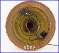 Antique Brass Aladdin Oil Lamp No 10 Blue Satin Quilted Diamond Glass Shade 10