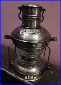 Antique Brass & Copper Anchor Oil Lamp Maritime Ship Copper Antique Lantern 10