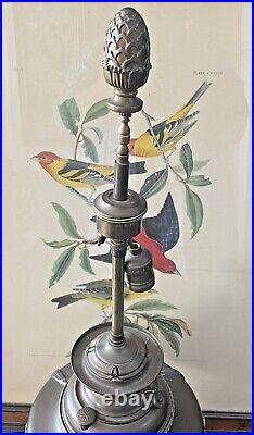 Antique Brass and Nickel Aladdin Style Kerosene Lamp Patented 1895