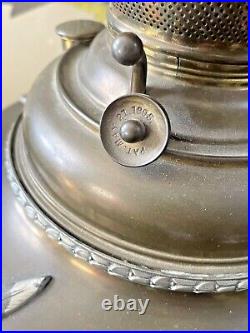 Antique Brass and Nickel Aladdin Style Kerosene Lamp Patented 1895