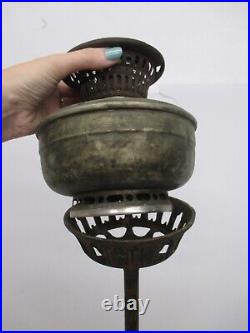 Antique Cast Metal Floor Light Stand Base Oil Kerosene Lamp Base Aladdin #12