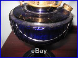 Antique Cobalt Blue Tall Lincoln Drape Aladdin Lamp