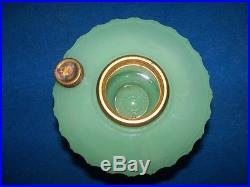 Antique Corinthian B-115 Green Moonstone Jade Aladdin Lamp Kerosene Oil Lamp