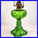 Antique Diamond Glass Bullseye Emerald Green Oil Kerosene Lamp c1902 Canada