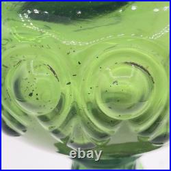 Antique Diamond Glass Bullseye Emerald Green Oil Kerosene Lamp c1902 Canada