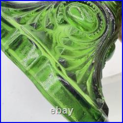 Antique Diamond Glass Bullseye Emerald Green Oil Kerosene Lamp c1902 Canada