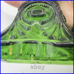 Antique Diamond Glass Bullseye Emerald Green Oil Kerosene Lamp c1902 Canada Antique Diamond Glass Bullseye Emerald Green Oil Kerosene Lamp c1902 Canada