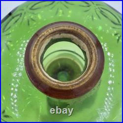 Antique Diamond Glass Bullseye Emerald Green Oil Kerosene Lamp c1902 Canada Antique Diamond Glass Bullseye Emerald Green Oil Kerosene Lamp c1902 Canada