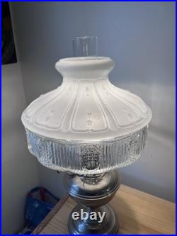 Antique Electric ALADDIN Nickel No. 11 Table Oil Kerosene Lamp Chicago USA Works