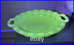 Antique Glow-in-the-Dark Alacite Uranium Bowl withHandles 12 Aladdin Lamp, 1938 Antique Glow-in-the-Dark Alacite Uranium Bowl withHandles 12 Aladdin Lamp, 1938