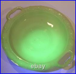 Antique Glow-in-the-Dark Alacite Uranium Bowl withHandles 12 Aladdin Lamp, 1938