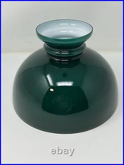 Antique Green Cased Glass Kerosene Oil Lamp Shade Aladdin Coleman 10 Fitter