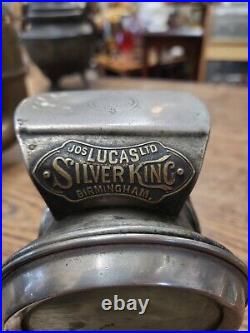 Antique Joseph Lucas Silver King Bicycle Oil Lamp