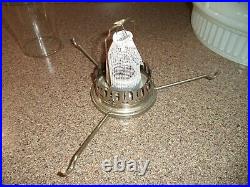 Antique Kerosene Aladdin Model 11 Table Lamp, Painted Shade, Original Chimney