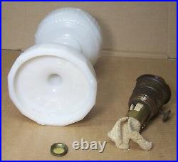 Antique Kerosene Lamp Aladdin Milk Glass Vtg Lincoln Drape Brass Round Wick #R31