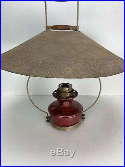 Antique Kerosene Oil Aladdin Hanging Barn Lamp with Metal Shade