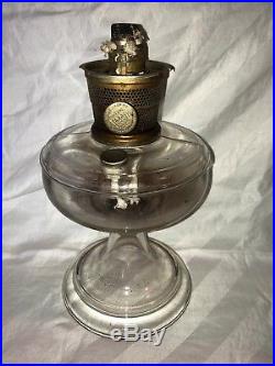 Antique Mantel Co Aladdin Nu-Type Model A Clear Venetian Lamp Lox-On & Chimney