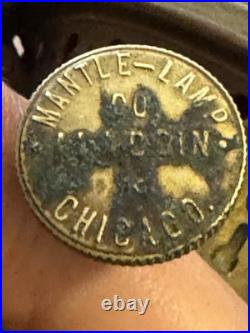 Antique Mantle Lamp Co Aladdin Hanging Library Parlor Oil Lamp Crystal Prisms