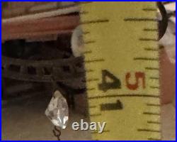 Antique Mantle Lamp Co Aladdin Hanging Library Parlor Oil Lamp Crystal Prisms