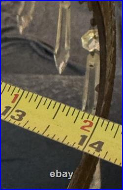 Antique Mantle Lamp Co Aladdin Hanging Library Parlor Oil Lamp Crystal Prisms