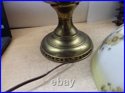 Antique Metal BRASS Aladdin Oil Kerosene Lamp Model 6 1915-1917 W SHADE ELECTRIC