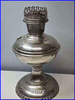 Antique Nickel Plated ALADDIN Model No. 6 Kerosene Oil Lamp
